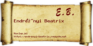Endrényi Beatrix névjegykártya